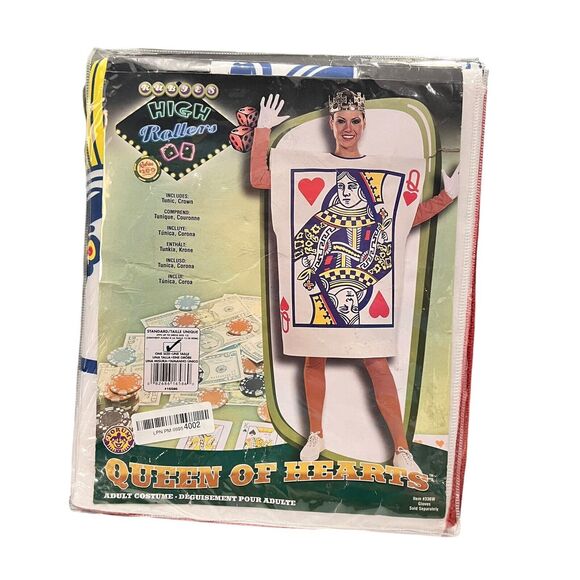 Queen of Hearts Alice Wonderland Playing Card Halloween Costume Adult NEW - Picture 2 of 3